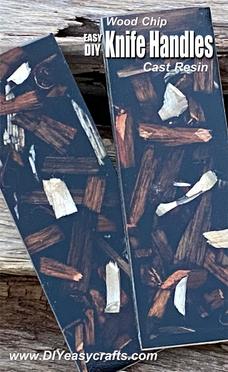 Wood Chip Cast Resin Knife Handles These one of a kind cast resin knife handles or scales are made from Hard Wood chips and resin. Easy DIY project for the knife maker.