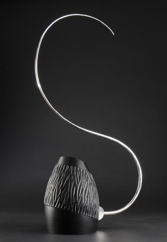 Ebonised Liam Flynn vessel with sterling silver by Kevin O'Dwyer