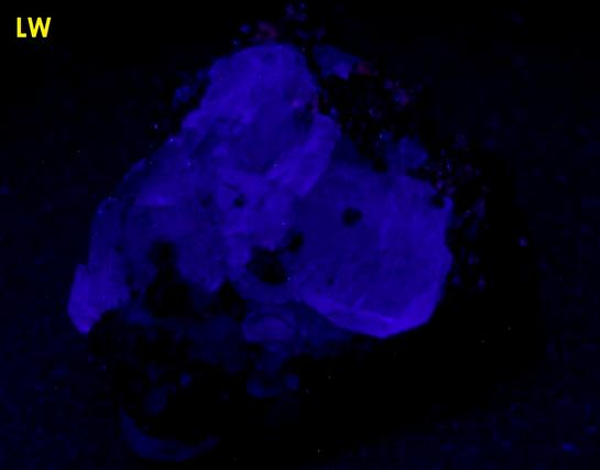 fluorescent FLUORITE, PYRITE crystals, Huanzala Mine, Huallanca District, Bolognesi Province, Ancash Department, Peru