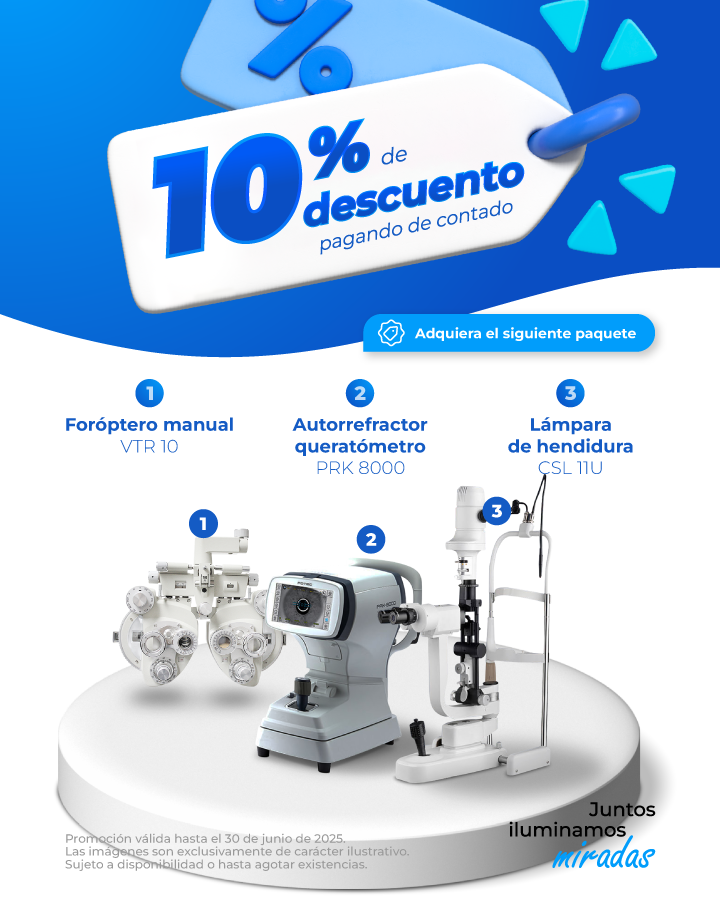 Promoción Junio - Paquete de Lámpara de hendidura, autorrefractor y foroptero