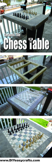 How to make a Ceramic Tile Outdoor Chess Table. Check out our short how to video. www.DIYeasycrafts.com