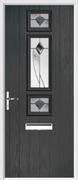 3 Square Strip Composite Door monza glass