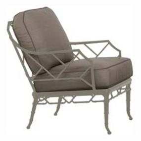 brown jordan calcutta chair with grey sunbrella cushions