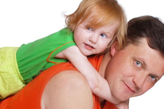 Dad playing with his daughter