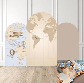Adventure awaits chiara fabric arch cover FOR RENT BABYSHOWER BIRTHDAY