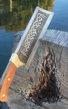 How to make a Celtic Cleaver knife with etched blade and spine. FREE step by step instructions. www.DIYeasycrafts.com