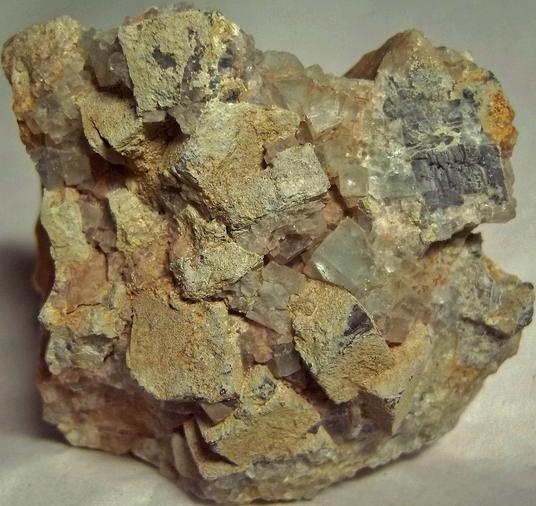fluorescent FLUORITE, GALENA, QUARTZ, ANGLESITE - Desert Rose Mine (Downey Stope; Mountain Canyon Mine; Ace High Mine), Garden Spring Canyon, Bingham, Hansonburg District, Socorro County, New Mexico, USA