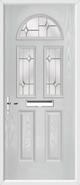 2 Panel 2 Square 1 Arch Composite Door regal opal glass