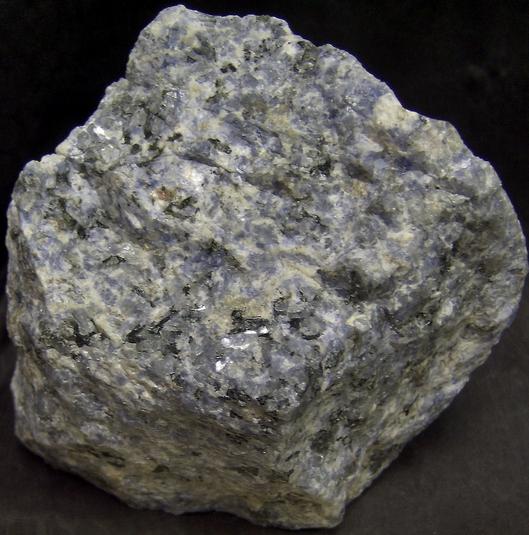 fluorescent SODALITE, ACMITE AEGIRINE - Poudrette quarry (Demix quarry; Uni-Mix quarry; Desourdy quarry; Carrière Mont Saint-Hilaire; MSH), Mont Saint-Hilaire, La Vallee-du-Richelieu RCM, Monteregie, Quebec, Canada