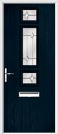 3 Square Strip Composite Door regal opal glass