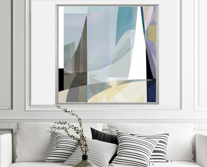 Blue, gray and green abstract art, #abstract art