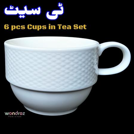 Tea Set in Pakistan. Tea Serving Crockery Set. 6 Tea Cups in Set