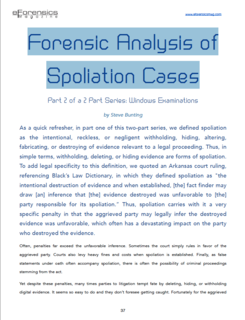 Spoliation Expert Steve Bunting Windows eForensicsMag Discovery