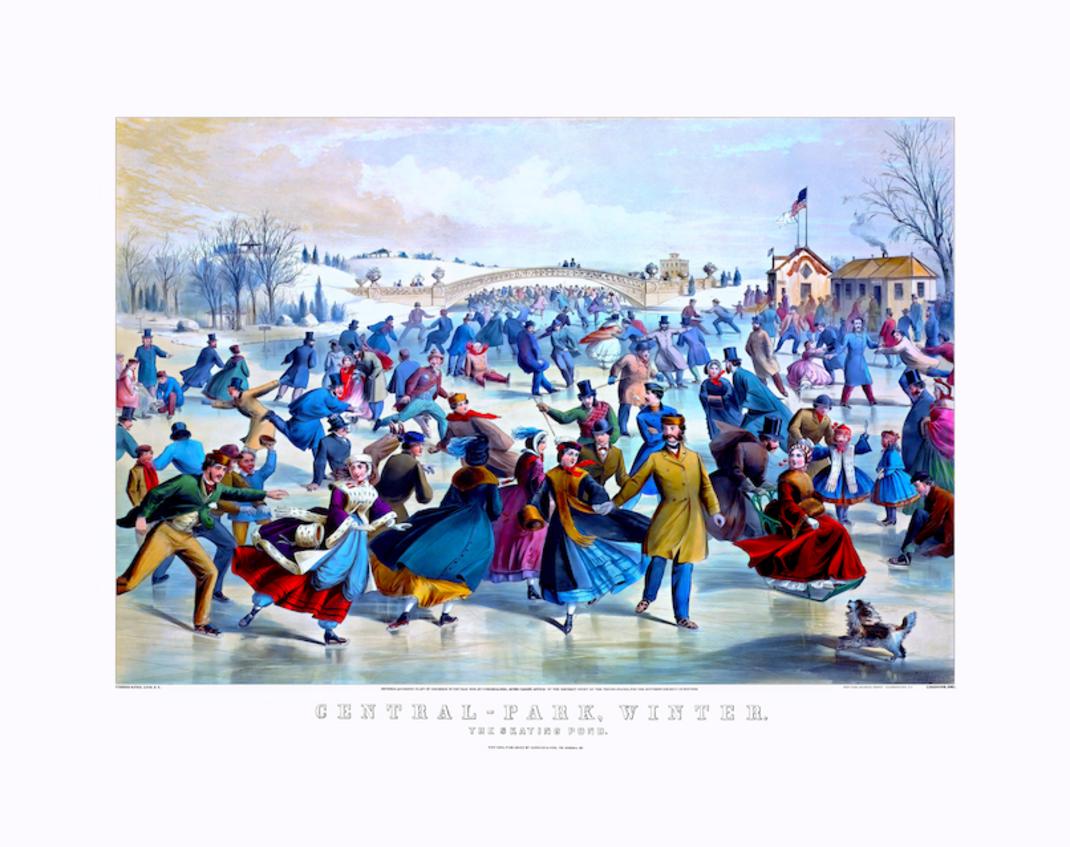Central Park - Winter 1862 The Skating Pond - Restored Fine Art Prints - New York Archival Prints Cooperstown, NY