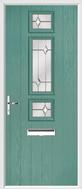 3 Square Strip Composite Door regal opal glass