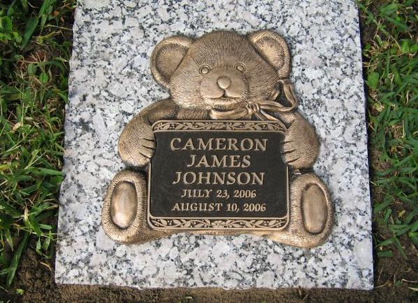 bear shape bronze baby headstone