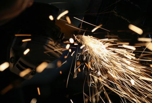 metal work grinder sparks