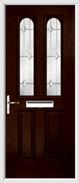 2 Panel 2 Arch Composite Door regal opal glass