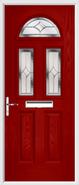 2 Panel 2 Square 1 Arch Composite Door regal sapphire glass