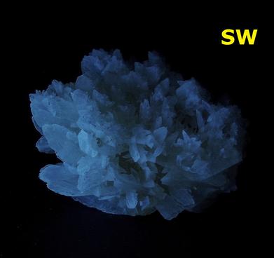 Phosphorescent & fluorescent Aragonite crystals - Cerro de Pasco, Peru