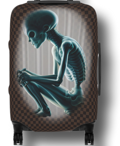 "NOTHING TO DECLARE" Carry On Suitcase Protector. Check Design