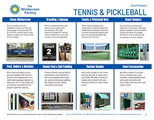 Tennis and Pickleball One-Sheet PDF