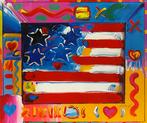 Peter Max Flag with Heart II