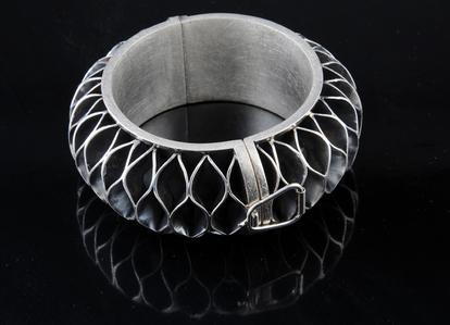 Hand fabricated sterling silver bracelet