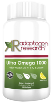 Adaptogen Research, Ultra Omega 1000 with vitamins D3, K1, & K3