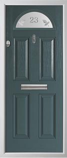 4 panel 1 arch composite door in grey