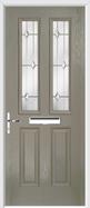 2 panel 2 square composite door regal opal glass