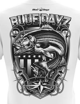 Blue Dayz stripped bass patriotic shirt