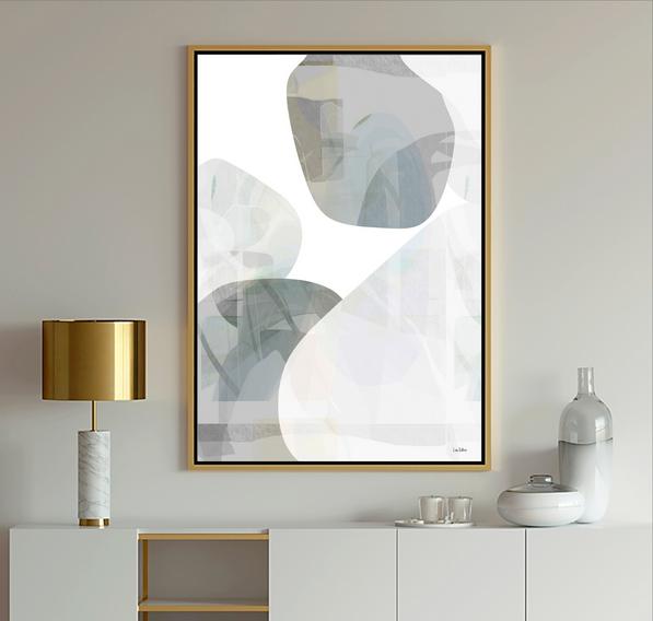 Gray and Beige Art painting with geometric shapes, #abstract art, #Dubois Art, #Gray art, #Organic Art