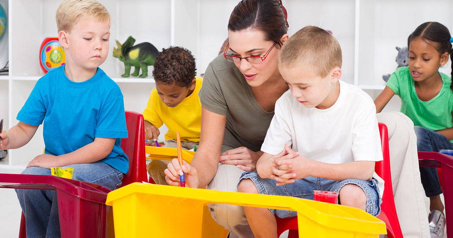 Student using an iPad during class
