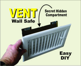 Easy DIY Secret Hidden Compartment Air Vent Wall Safe. Free step by step instructions. www.DIYeasycrafts.com