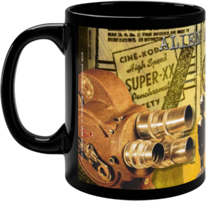 Alien Autopsy Super XX Film Black Glossy Mug ​by Spyros Melaris