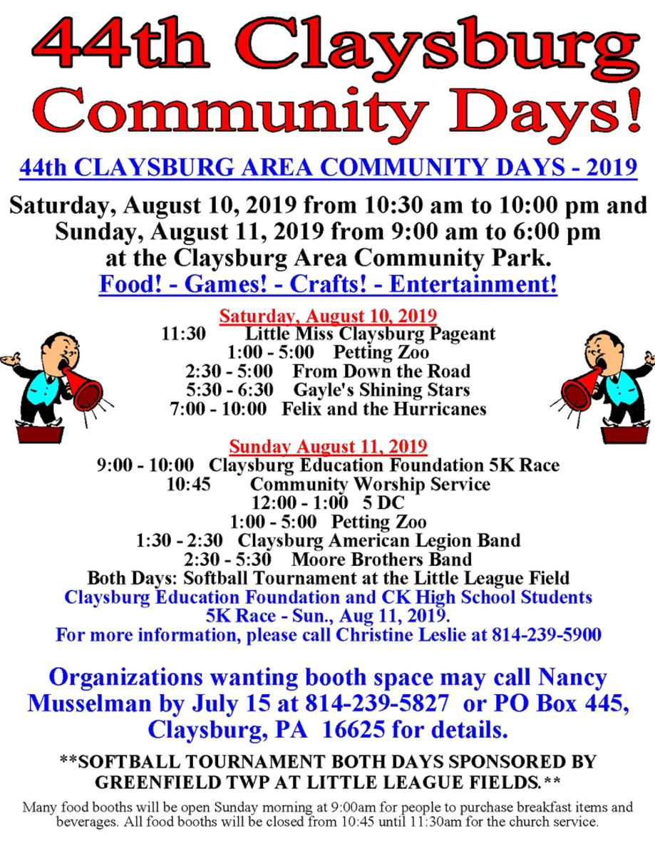 Claysburg, PA Events