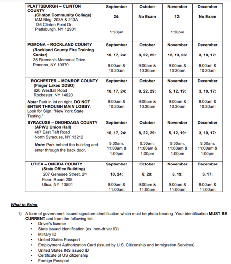 New York State Updated 2024 Notary Public Exam Schedules Plattsburgh, Pomona, Rochester, Syracuse, Utica