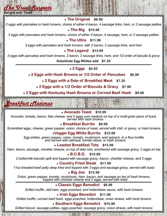 Clarkston Menu