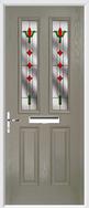 2 panel 2 square composite door fleur de lys glass