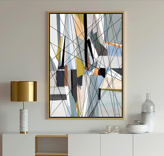 Multi-color geometric abstract art painting print
