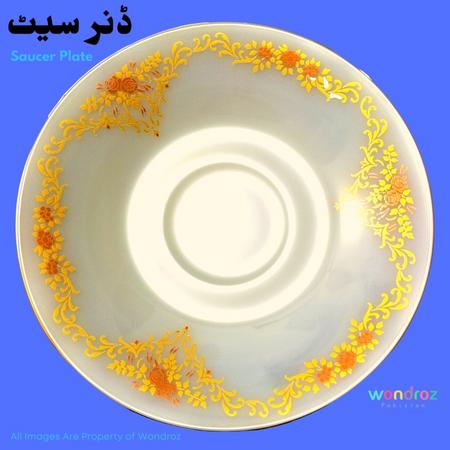Dinner Set in Pakistan. Best Glass Dinner Set with Gold Plated Edges and Floral Motif. Buy Elegant Beautiful Dinner Set in Pakistan