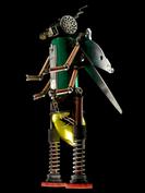 retro robot sculpture art astronaut