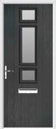 3 Square Strip Composite Door obscure glass