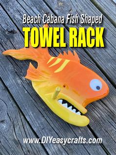 DIY Goofy Fish Beach Cabana Towel Racks