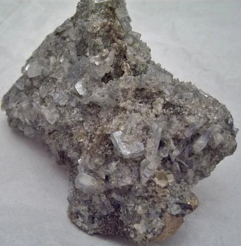 CELESTINE celestite, CALCITE - Rt 13 roadcut, Chittenango Falls, Fenner Township, Madison County, New York, USA - ex Sterling Hill Mining Co., Owned & Operated by The Hauck Families