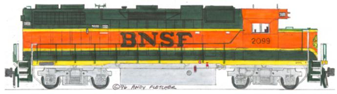 BNSF SD70MAC #9712 11"x17" Matted Print Andy Fletcher signed 