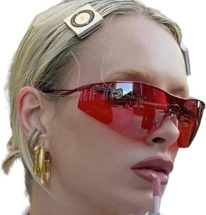 Moon Logo Big Eyes Futuristic Sunglasses