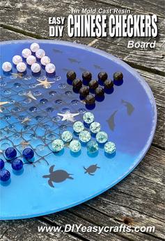 DIY cast resin Chinese Checkers boards. www.DIYeasycrafts.com