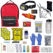 Ready America 72-Hour Deluxe Emergency Kit, 1-Person 3-Day Backpack, First Aid Kit, Survival Blanket, Power Station, Multi Tool, Portable Go-Bag for Earthquake, Fire, Flood, Camping, Hiking, and Hunting – 1 Person